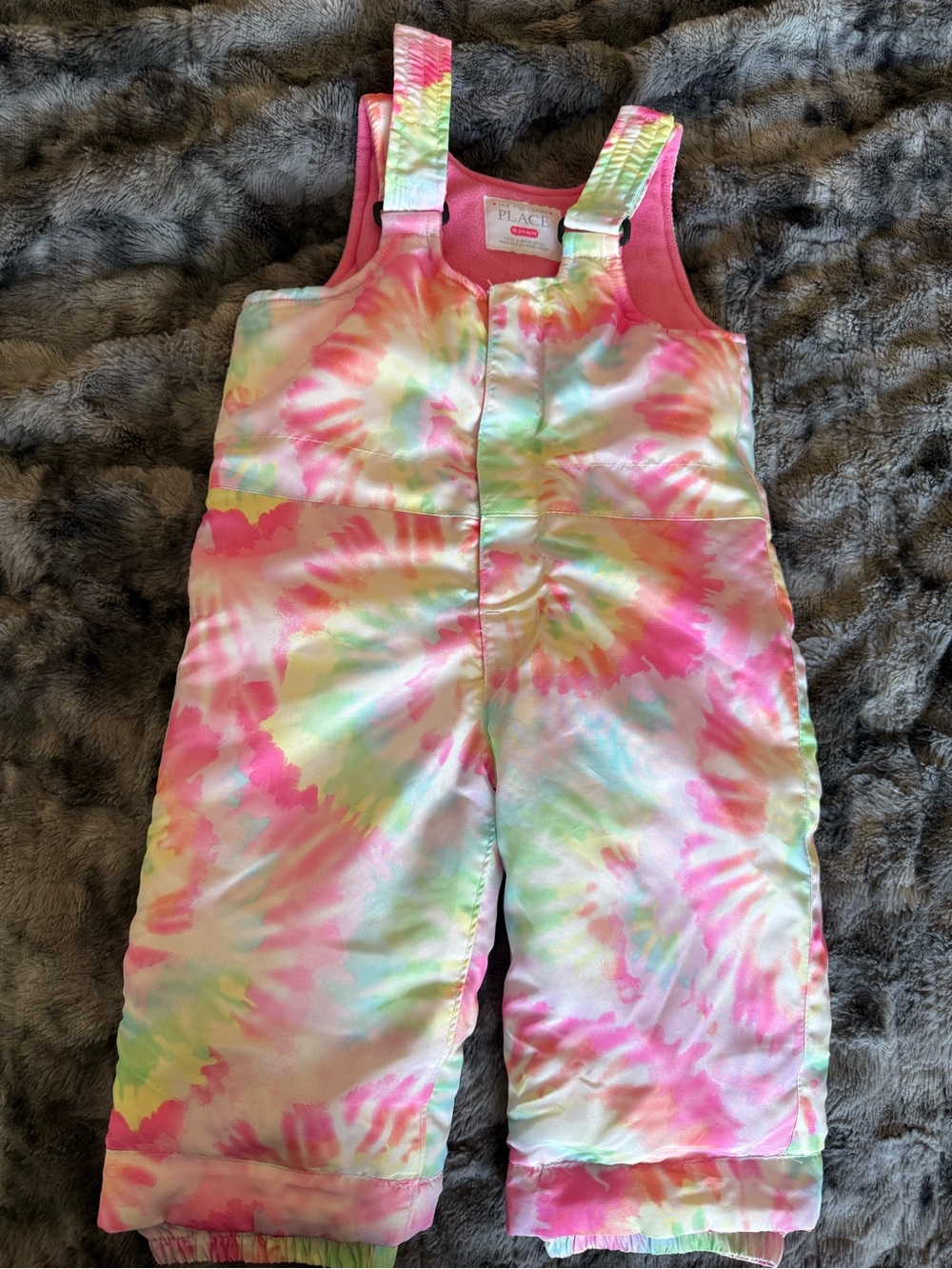 The Children’s Place 18-24M Pastel Tie Dye Snow Bib